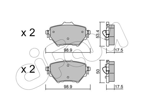CIFAM Комплект тормозных колодок, дисковый тормоз 822-987-0