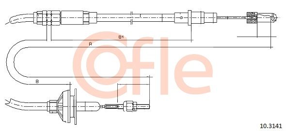 COFLE Трос, управление сцеплением 10.3141