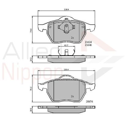 COMLINE Комплект тормозных колодок, дисковый тормоз ADB01092