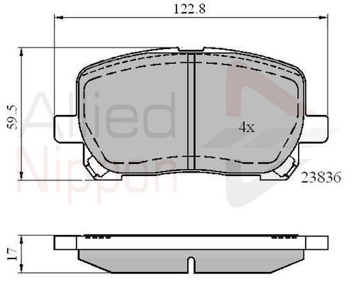 COMLINE Комплект тормозных колодок, дисковый тормоз ADB01132
