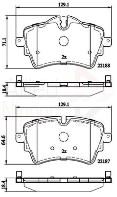 COMLINE Комплект тормозных колодок, дисковый тормоз ADB02261