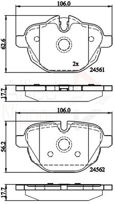 COMLINE Комплект тормозных колодок, дисковый тормоз ADB06092