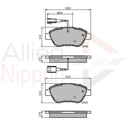 COMLINE Комплект тормозных колодок, дисковый тормоз ADB12047