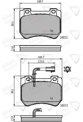COMLINE Комплект тормозных колодок, дисковый тормоз ADB12102