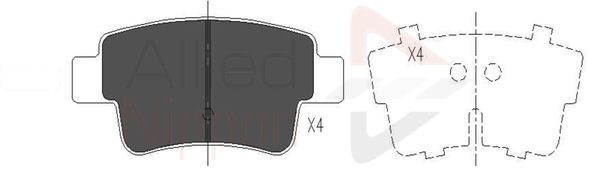COMLINE Комплект тормозных колодок, дисковый тормоз ADB26012