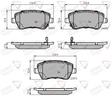 COMLINE Комплект тормозных колодок, дисковый тормоз ADB3984