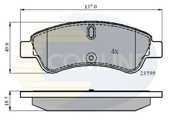 COMLINE Комплект тормозных колодок, дисковый тормоз CBP01033