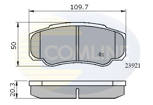 COMLINE Bremžu uzliku kompl., Disku bremzes CBP01042