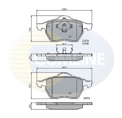COMLINE Комплект тормозных колодок, дисковый тормоз CBP01092
