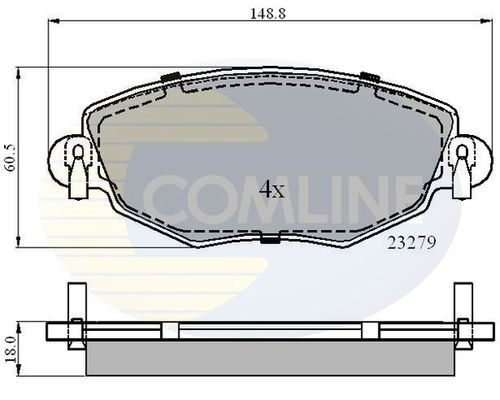 COMLINE Bremžu uzliku kompl., Disku bremzes CBP01110