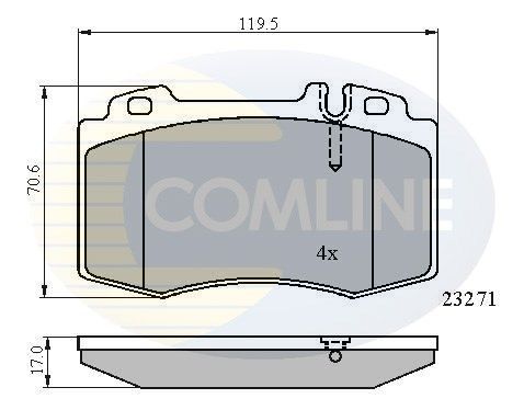 COMLINE Комплект тормозных колодок, дисковый тормоз CBP01117