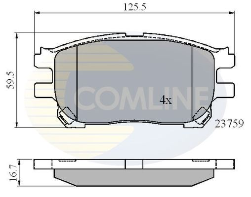 COMLINE Комплект тормозных колодок, дисковый тормоз CBP01139