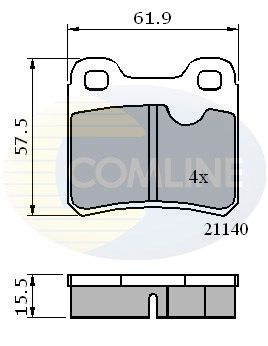 COMLINE Комплект тормозных колодок, дисковый тормоз CBP0117