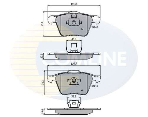 COMLINE Комплект тормозных колодок, дисковый тормоз CBP01280