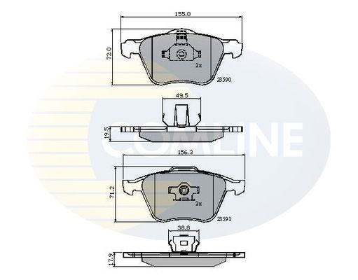COMLINE Комплект тормозных колодок, дисковый тормоз CBP01322