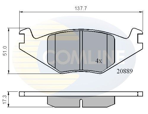 COMLINE Комплект тормозных колодок, дисковый тормоз CBP0136