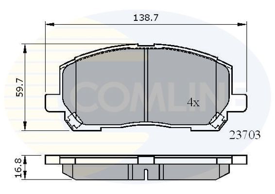 COMLINE Bremžu uzliku kompl., Disku bremzes CBP01507