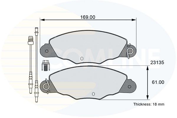 COMLINE Комплект тормозных колодок, дисковый тормоз CBP01526