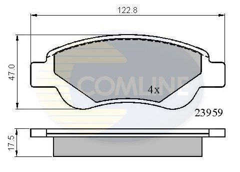 COMLINE Комплект тормозных колодок, дисковый тормоз CBP01552