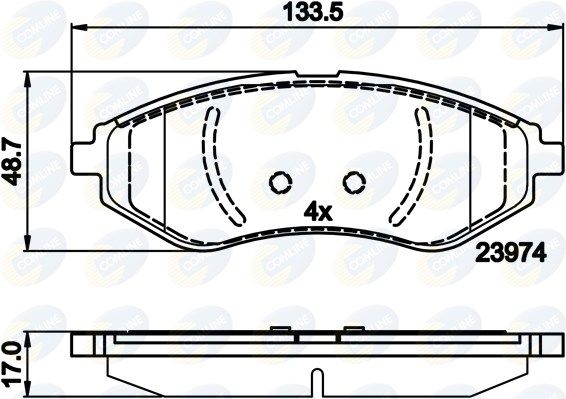 COMLINE Комплект тормозных колодок, дисковый тормоз CBP01598