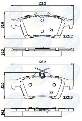 COMLINE Bremžu uzliku kompl., Disku bremzes CBP01629