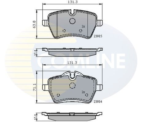 COMLINE Комплект тормозных колодок, дисковый тормоз CBP01673