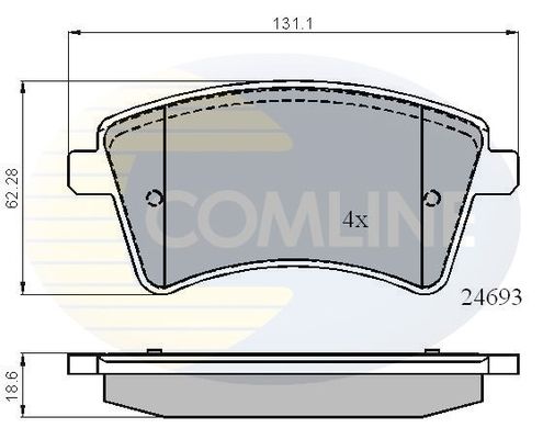 COMLINE Комплект тормозных колодок, дисковый тормоз CBP01707