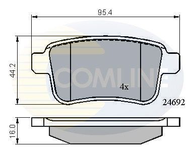 COMLINE Комплект тормозных колодок, дисковый тормоз CBP01715