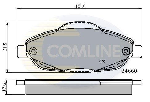 COMLINE Комплект тормозных колодок, дисковый тормоз CBP01765