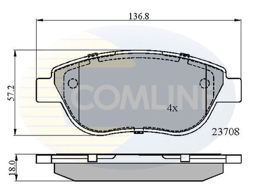 COMLINE Комплект тормозных колодок, дисковый тормоз CBP01783