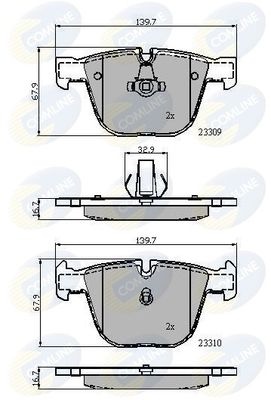 COMLINE Комплект тормозных колодок, дисковый тормоз CBP01794