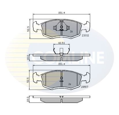 COMLINE Bremžu uzliku kompl., Disku bremzes CBP0201