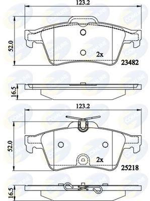 COMLINE Bremžu uzliku kompl., Disku bremzes CBP02198