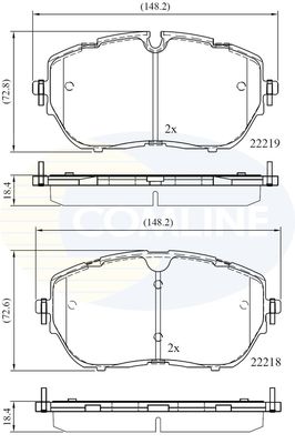 COMLINE Комплект тормозных колодок, дисковый тормоз CBP02260