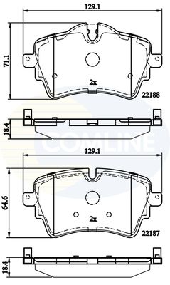 COMLINE Комплект тормозных колодок, дисковый тормоз CBP02261