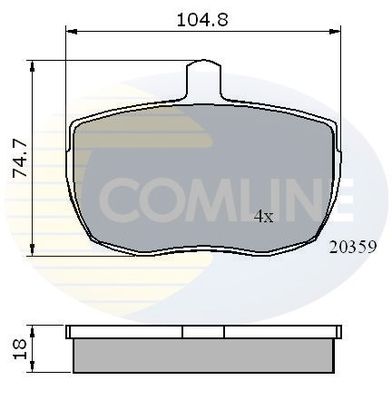 COMLINE Комплект тормозных колодок, дисковый тормоз CBP0319