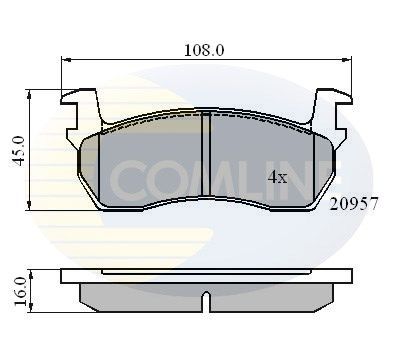 COMLINE Комплект тормозных колодок, дисковый тормоз CBP0366