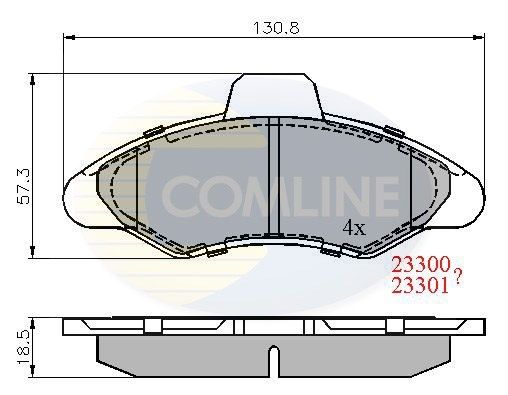 COMLINE Комплект тормозных колодок, дисковый тормоз CBP0393