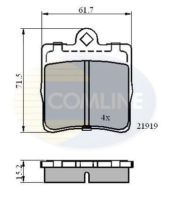 COMLINE Bremžu uzliku kompl., Disku bremzes CBP0454