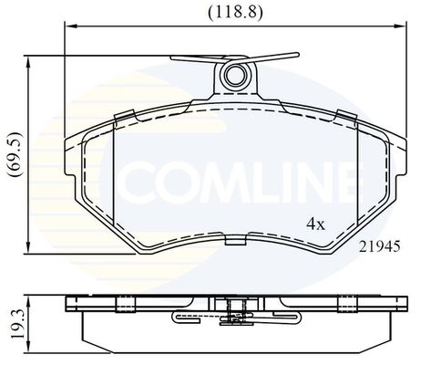 COMLINE Комплект тормозных колодок, дисковый тормоз CBP0736