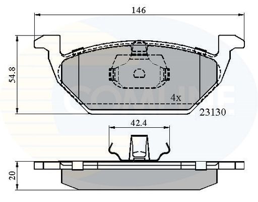 COMLINE Комплект тормозных колодок, дисковый тормоз CBP0737