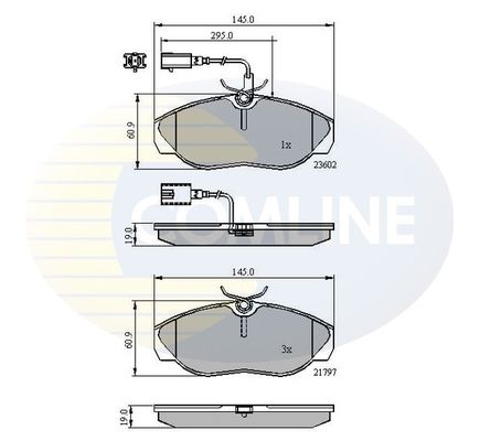 COMLINE Комплект тормозных колодок, дисковый тормоз CBP11031