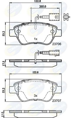 COMLINE Комплект тормозных колодок, дисковый тормоз CBP11037