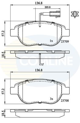 COMLINE Комплект тормозных колодок, дисковый тормоз CBP11038