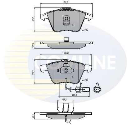 COMLINE Bremžu uzliku kompl., Disku bremzes CBP11200