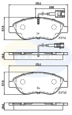 COMLINE Комплект тормозных колодок, дисковый тормоз CBP11222