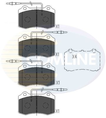 COMLINE Комплект тормозных колодок, дисковый тормоз CBP11227