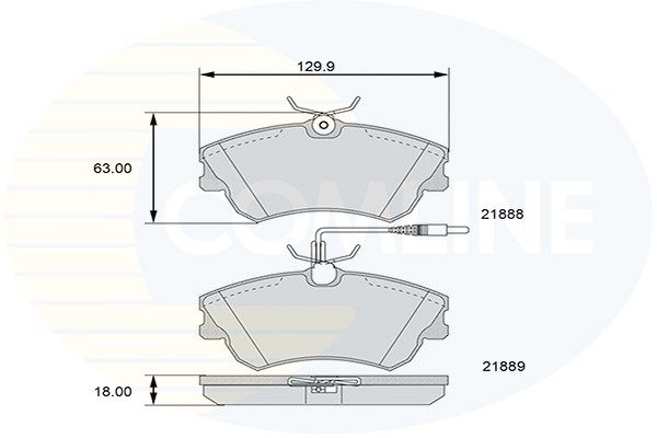 COMLINE Комплект тормозных колодок, дисковый тормоз CBP11539