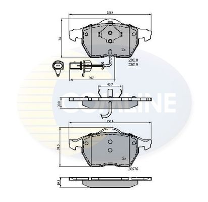 COMLINE Bremžu uzliku kompl., Disku bremzes CBP11542