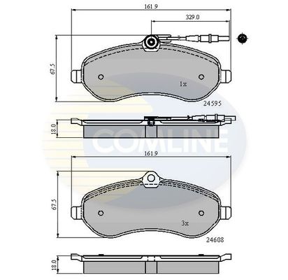 COMLINE Комплект тормозных колодок, дисковый тормоз CBP11621